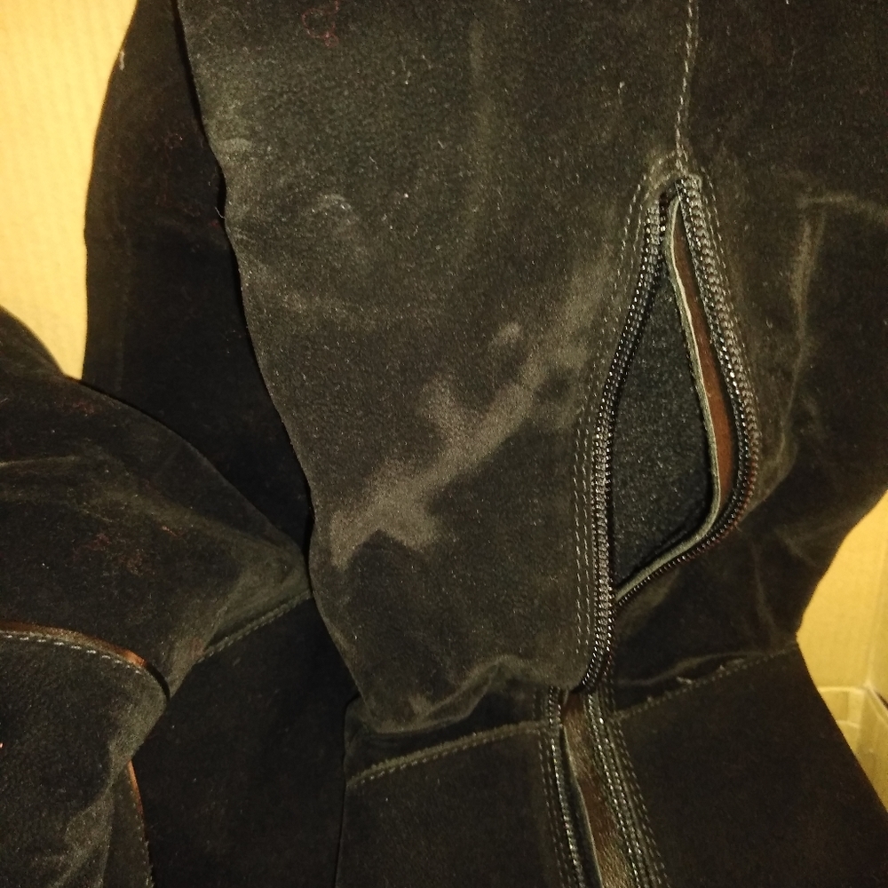 Real black suede boots 4 inch heel very nice - Picture 12 of 16